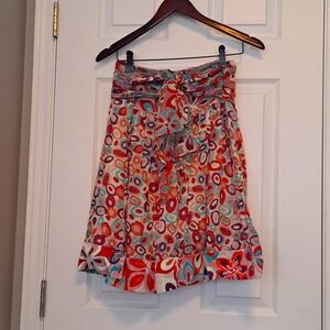 Geometic Skirt with Belt - Size Small